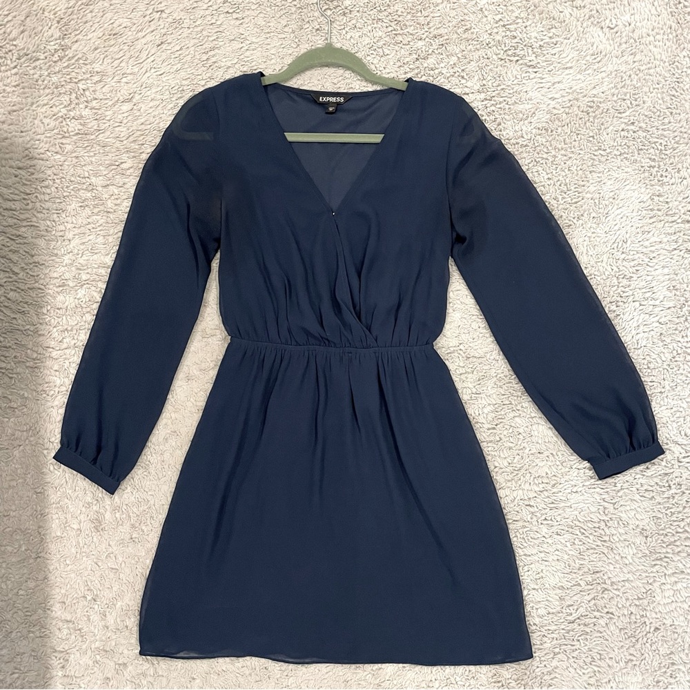 Express size XS navy long sleeve dress